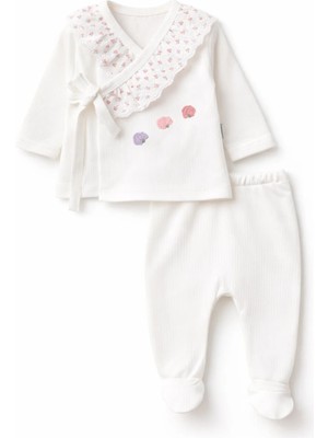 Rain Baby Kız Bebek Takım Desenli Uzun Kollu Pamuklu