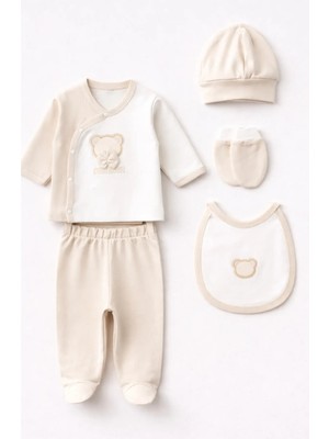 Rain Baby Bebek Takım Pamuklu 5 Parça Erkek Bebek Set 0-3 Aylık