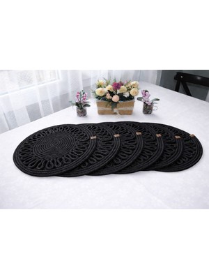 Armağan Garajı Doğal Jüt Ip 6 Lı Supla – El Yapımı Hasır Amerikan Servis Masa Dekoru Ölçü ve Renk Bilgisi Açıklamad