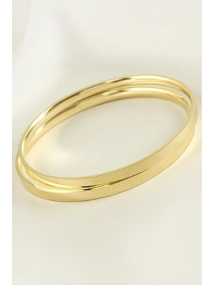 İlkyaz Fashion 2 Adet Ajda Lüks Çelik Bilezik 65*4 mm