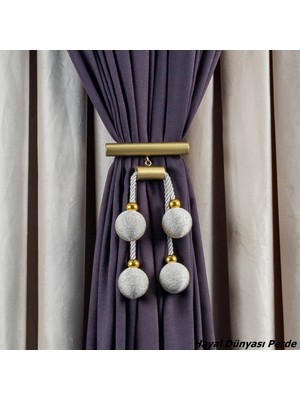 Hayal Dünyası Orta Bağlama Özel Yapım Ip Sargı 4 Toplu Perde Bağı Braçol Perde Aksesuarı