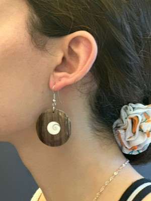 Gönülden Tasarım Bambu Desenli Kadın Küpe Çap 3 cm