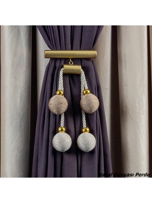 Hayal Dünyası Orta Bağlama Özel Yapım Ip Sargı 4 Toplu Perde Bağı Braçol Perde Aksesuarı