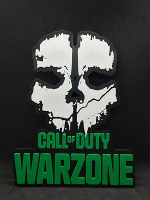 North Edge 3D Call Of Duty Warzone Ghost Logolu 3D Dekoratif Duvar Dekoru - Gamer Oda Aksesuarı - 20 cm