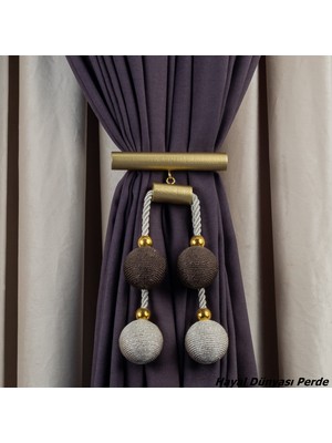 Hayal Dünyası Orta Bağlama Özel Yapım Ip Sargı 4 Toplu Perde Bağı Braçol Perde Aksesuarı