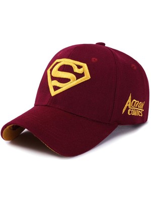 Valkyrie Gold Nakışlı Ayarlanabilir Unisex Baseball Cap Spor Günlük Şapka Bordo