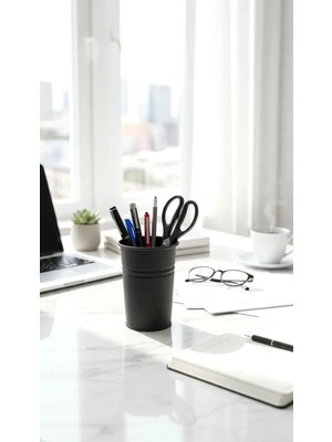 Home GreyfurtArt Siyah Metal Kalemlik Saksı Vazo Ofis Restoran Tipi Çatal Kaşıklık Banyo Düzenleyici Organizer