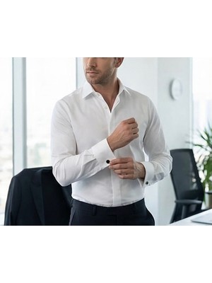 Pakman Slim Fit Uzun Kol Italyan Yaka Gizli Kanun Duble Manşet Kol Düğmeli Cesur Gömlek
