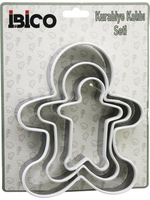 İlk El Grup 3 Boy Metal Silikon Kenar Kılıflı  Kurabiye Kalıp Seti  8 x 5.5cm - 9.5 x 8cm - 13.5 x 11CM (488