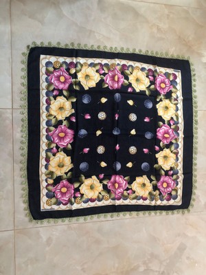 Mor Tırtıl El Işi Oyalı Yazma,eşarp Çeyizlik Hediyelik