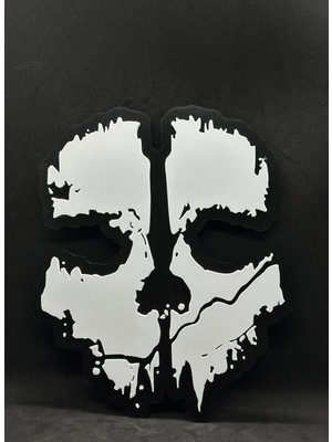 North Edge 3D Call Of Duty: Modern Warfare Ghost 3D Duvar Dekoru - Oyuncu Odası Aksesuarı 16 x 20CM