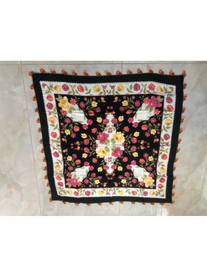 Mor Tırtıl El Işi Oyalı Yazma,eşarp Çeyizlik Hediyelik