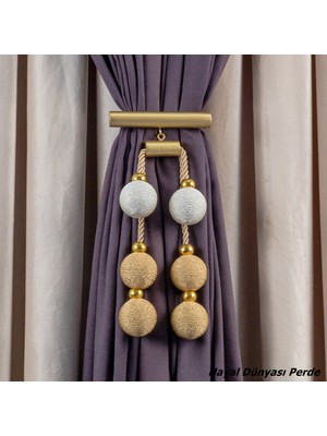 Hayal Dünyası Orta Bağlama Özel Yapım Ip Sargı 6 Toplu Perde Bağı Braçol Perde Aksesuarı