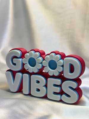 Printlabtr 3 Boyutlu Baskı Good Vibes - Ev Dekoru