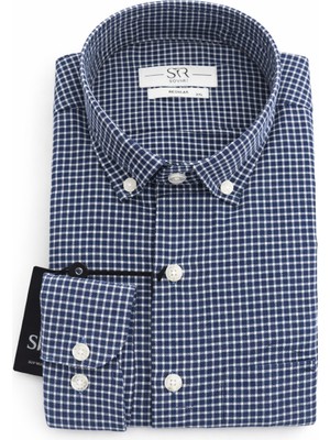 Süvari Rahat Kalıp Ekose Desenli Uzun Kol Cepli Gömlek