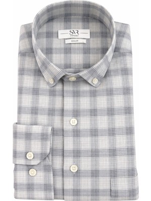 Süvari Rahat Kalıp Ekose Desenli Uzun Kol Cepli Gömlek