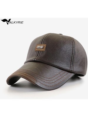 Valkyrie Deri Şapka Erkek Ayarlanabilir Premium Kalite Spor & Günlük Kullanım Baseball Cap Kahverengi