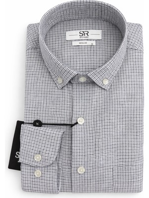 Süvari Rahat Kalıp Ekose Desenli Uzun Kol Cepli Gömlek