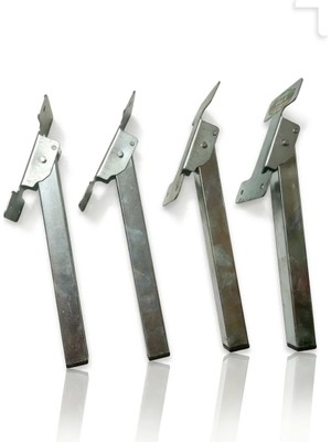 Beauty Be 4 Adet 20 cm Galvaniz Kaplama 2x2 cm Profilli Katlanır Metal Yer Sofrası Masa Ayağı + Vida