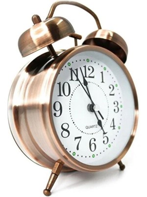 Nostaljik Çalar Saat – Retro Tasarım, Sessiz Akan Mekanizma, Yüksek Sesli Alarm, Masa ve Komodi