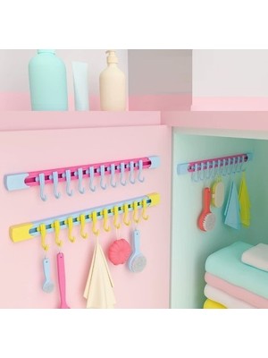 İlkyaz Fashion 10 Kancalı Raylı Mutfak ve Banyo Düzenleyici Askı 30 cm (4887)