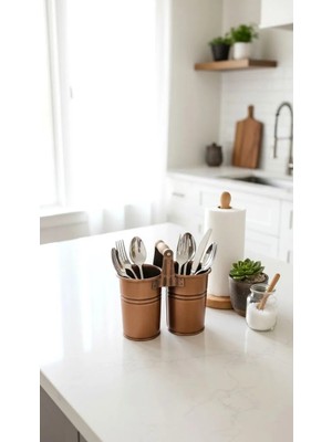 Home GreyfurtArt Bakır Kaplama Metal Kaşıklık Kalemlik Saksı Vazo Restoran Tip Çatal Bıçaklık Banyo Düzenleyici Peçetelik