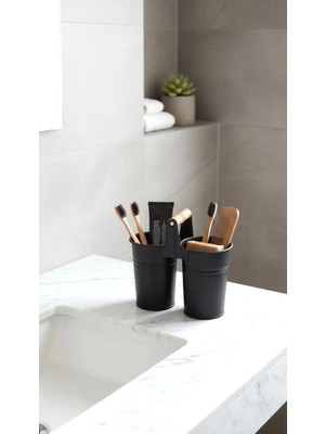 Home GreyfurtArt Siyah Metal Kalemlik Kaşıklık Saksı Vazo Restoran Tip Çatal Kaşıklık Banyo Düzenleyici Peçetelik