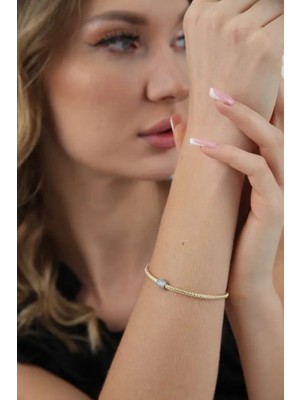 14 Ayar Altın Italyan Esnek Zincir Bileklik