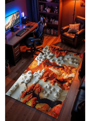 Charmbi Sonbahar Vadisi Halı Kaymaz Taban Kadife Dokulu Makinede Yıkanabilir Genç Odası Halısı Yolluk