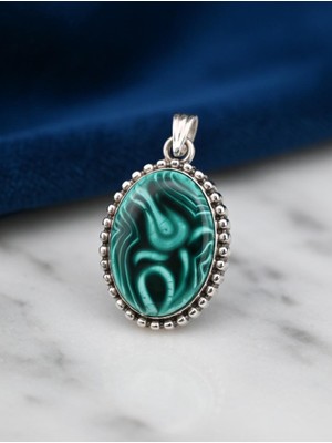 Anka Select El Yapımı Gümüş Kaplama Turkuaz Lale  Desenli Vintage Kolye Ucu – Osmanlı Tarzı Otantik Takı