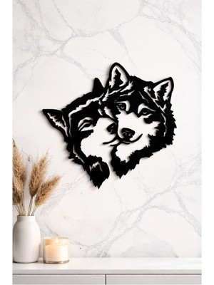 Çift Kurt Duvar Dekoru