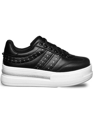 Onlo Ayakkabı FL.385 Bağlı Kalın Yüksek Taban Kadın Sneaker Ayakkabı