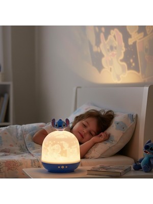 Keyfim Shop Stitch Temalı  Dönen ve Renkli Star Master Projeksiyon Gece Lambası