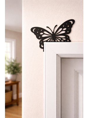 Dekoratif Siyah Kelebek Duvar Süsü – Kapı Köşesi & Priz Üstü Modern Ev Dekorasyonu