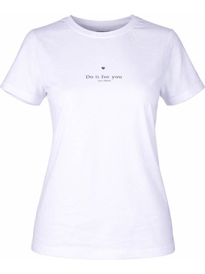 Trender Do It For You Baskı Beyaz Kadın T-Shirt 26YL71595010