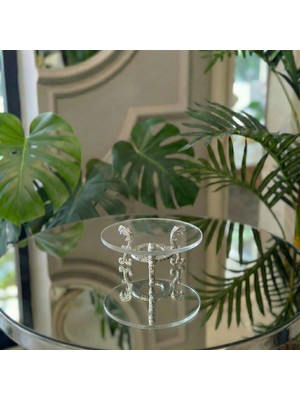 Çnr Home Collection Lüks Metal Ayaklı Çiçekli Kahve Yanı Lokumluk & Çikolatalık – Yüzük Yükseltici, Dekoratif Sunumluk Gold