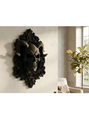 Generic Barok Çerçeveli Gotik Kafatası Duvar Dekoru