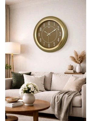 Galaxy Yesıl Kasa Gold Cerceve Duvar Saati 44.5 cm