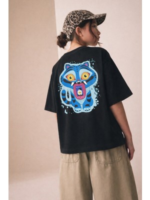 Little Aden Kpop Demon Hunters Huntrix Kısa Kollu Baskılı Kız Çocuk Oversize Tişört