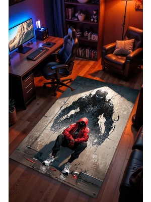 Charmbi Örümcek Adam Halı Kaymaz Taban Kadife Dokulu Makinede Yıkanabilir Genç Odası Halısı Yolluk