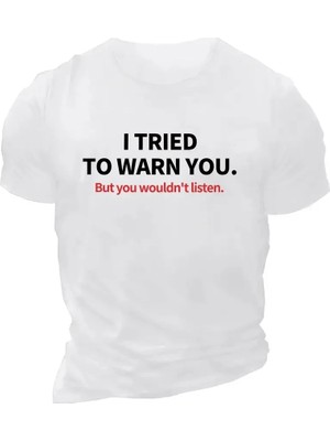 Hobilinka Erkek Baskılı T-Shirt Kısa Kol Bisiklet Yaka Regular Fit Rahat Kalıp Günlük Tişört - Beyaz