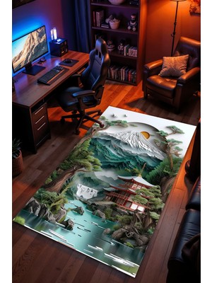 Charmbi Huzur Vadisi Halı Kaymaz Taban Kadife Dokulu Makinede Yıkanabilir Genç Odası Halısı Yolluk