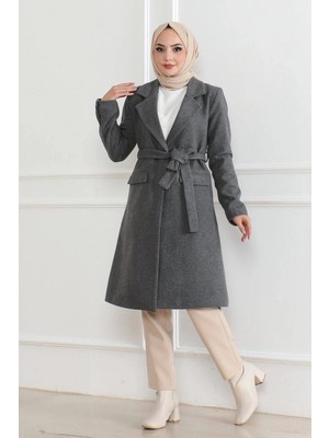 Hsc Bilişim Düğmeli Içi Astarlı Kaşmir Kaşe Kaban - Lacivert