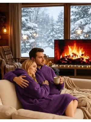 Packho Welsoft Kapüşonlu Giyilebilir Tv Battaniyesi – Unisex Oversize (1 Adet)