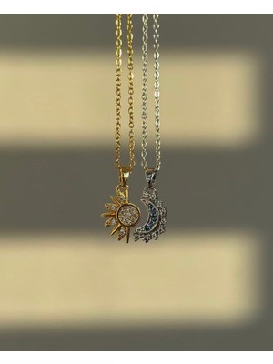 Ay ve Güneş Çift Kolye