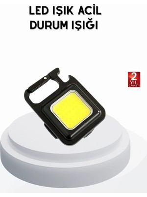 Balkan Grup Mini 800 Lümen LED El Feneri – USB Şarjlı, 3 Kademeli Işık, Şişe Açacaklı Taşınabilir Ta