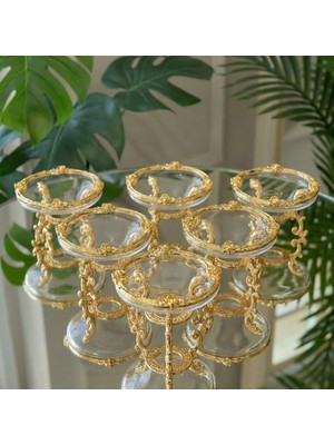 Çnr Home Collection Lüks Metal Ayaklı Çiçekli Kahve Yanı Lokumluk  Çikolatalık Yüzük Yükseltici Dekoratif Sunumluk Gümüş Çerçeve