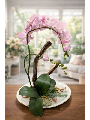 Lüks Pembe Orkide Çiçek Aranjmanı – Modern Ev & Ofis Dekoru
