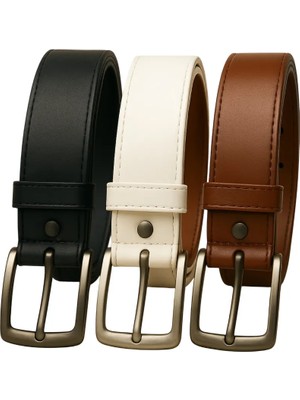 Çantachım Metal Tokalı 3'lü Erkek Çocuk Kemer Seti