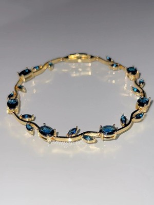 Mavi Lale Bileklik Çelik Bileklik